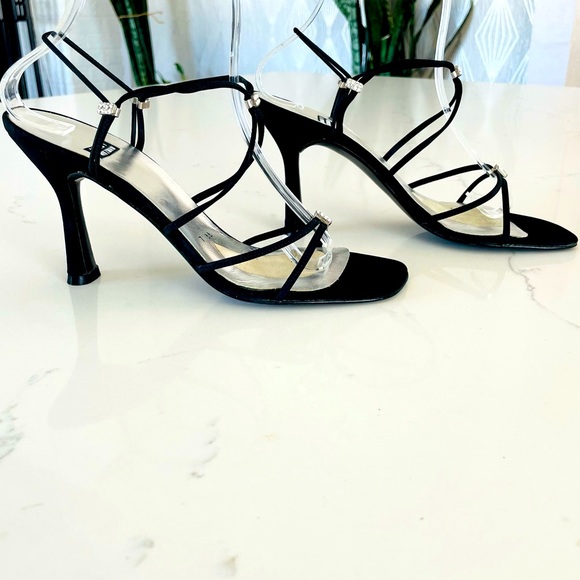 Stuart Weitzman | Strappy Heels w/ Rhinestone Detail - Picture 2 of 13